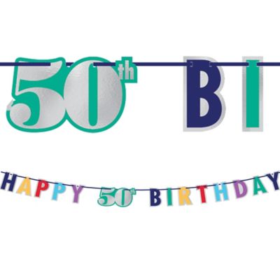 50th Birthday Foil Letter Banner