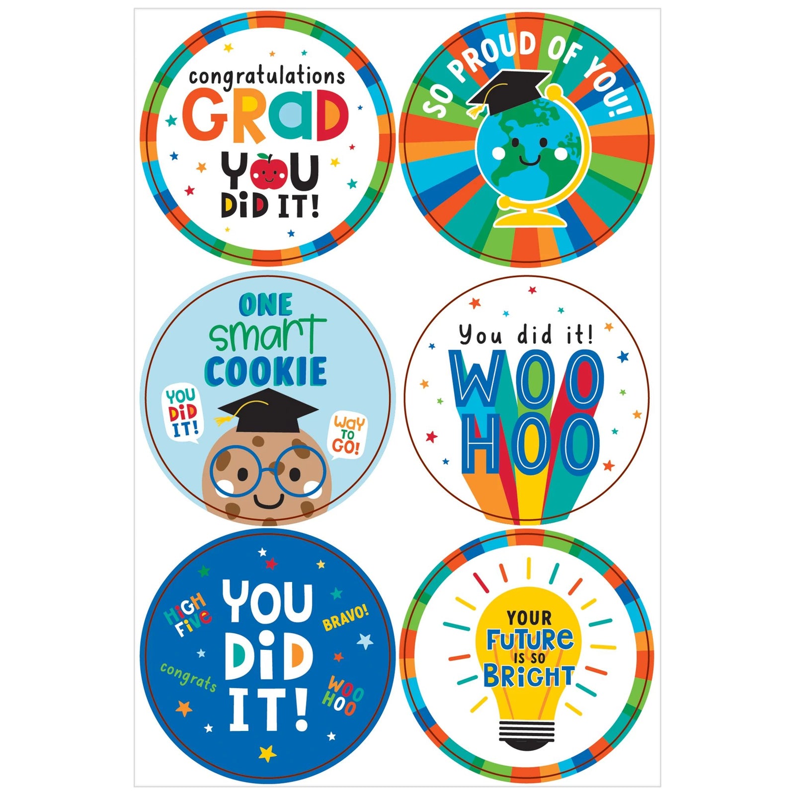 Graduation Fun Stickers, 24 Count