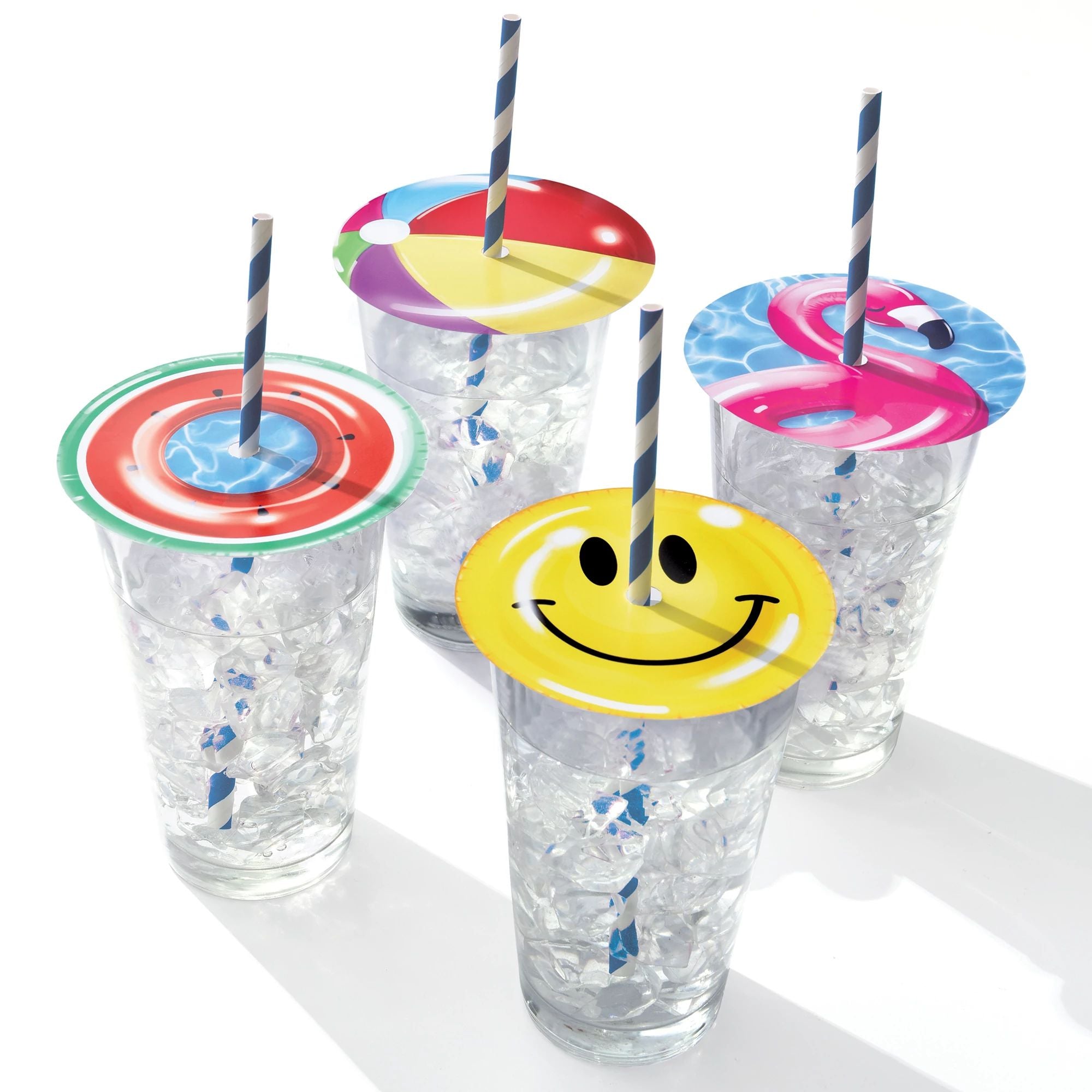 Pool Party Drink Toppers w/Paper Straws