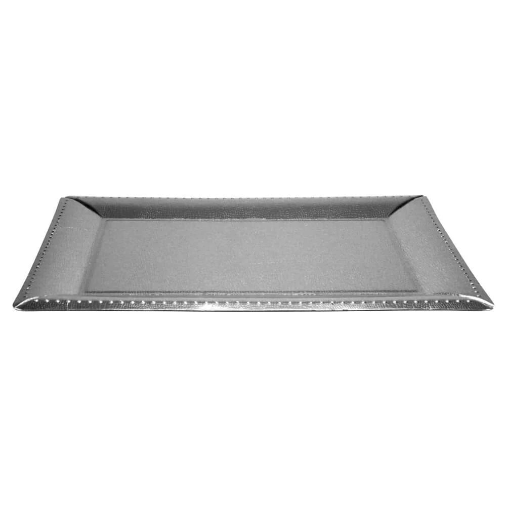 Premium Heavy Weight Paper Decorative Serving Trays - Silver