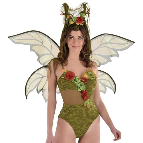 Green Woodland Cut Out Fairy Bodysuit - Adult Plus, 1 Pc - Durable Mesh & Polyester - Adorable & Enchanting Design - Perfect for Themed Events & Party