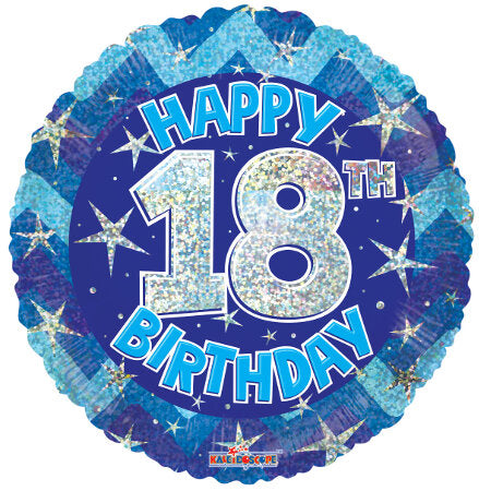 18" Happy 18th Birthday Blue Stars