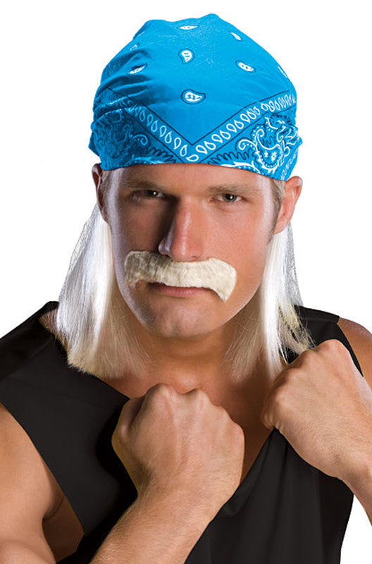 Wrestling Star Wig Bandana & Mustache