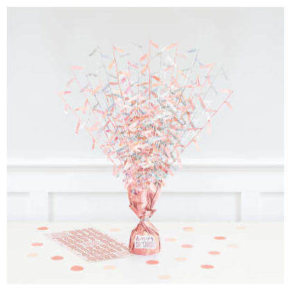 Birthday Glitz Rose Gold Balloon Weight Centerpiece