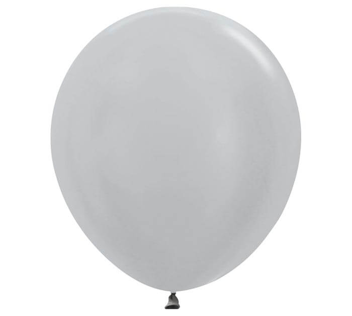 18" metallic silver balloon