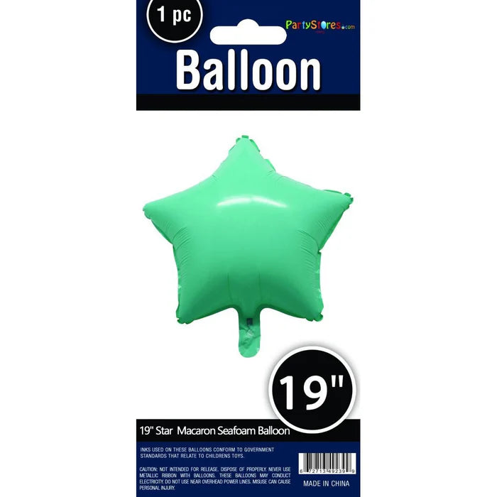 19" Star Macaron Seafoam Balloon