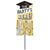 Party's Here Fringe Graduation Yard Sign - Black, Silver, Gold