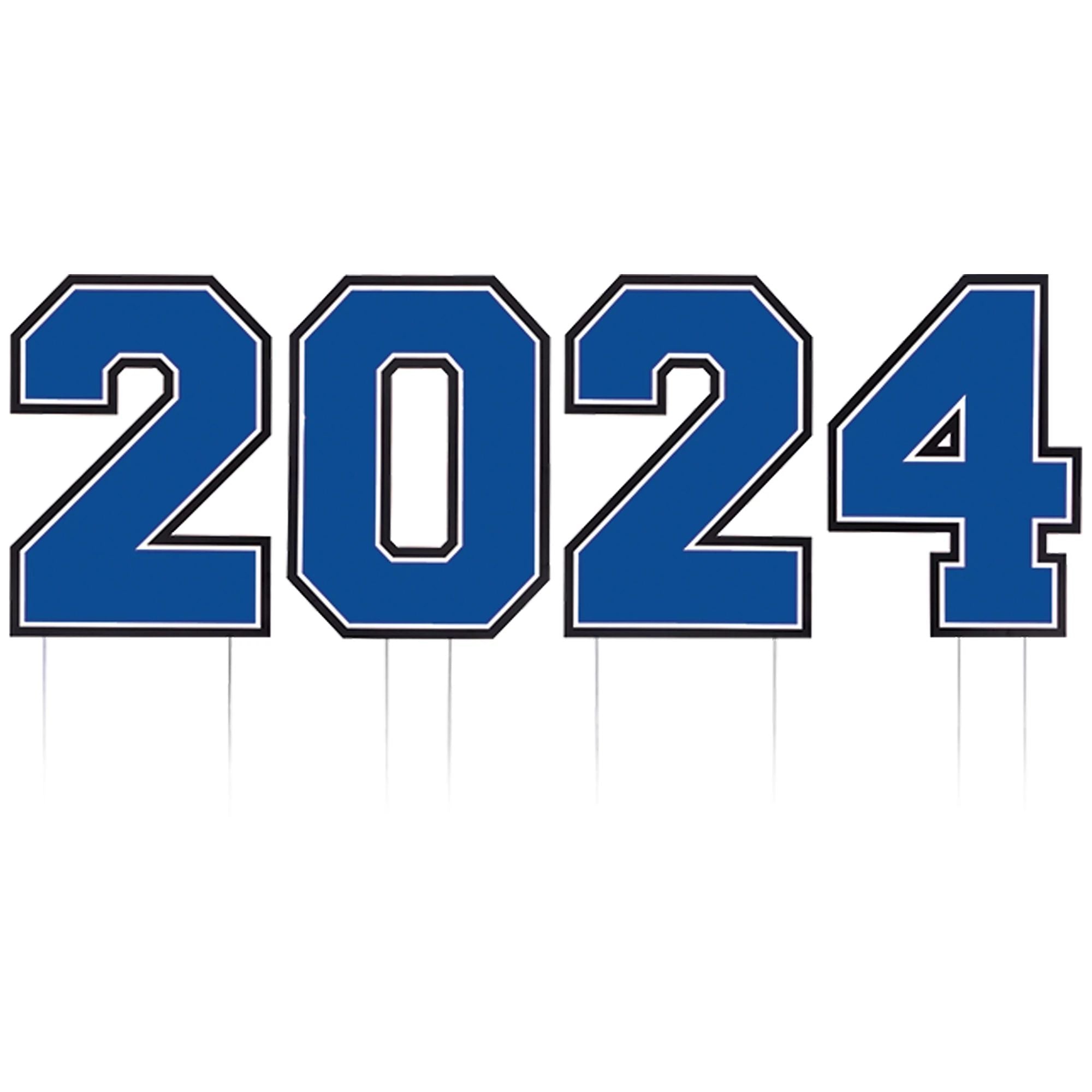 Giant Blue "2024" Yard Stake Sign
