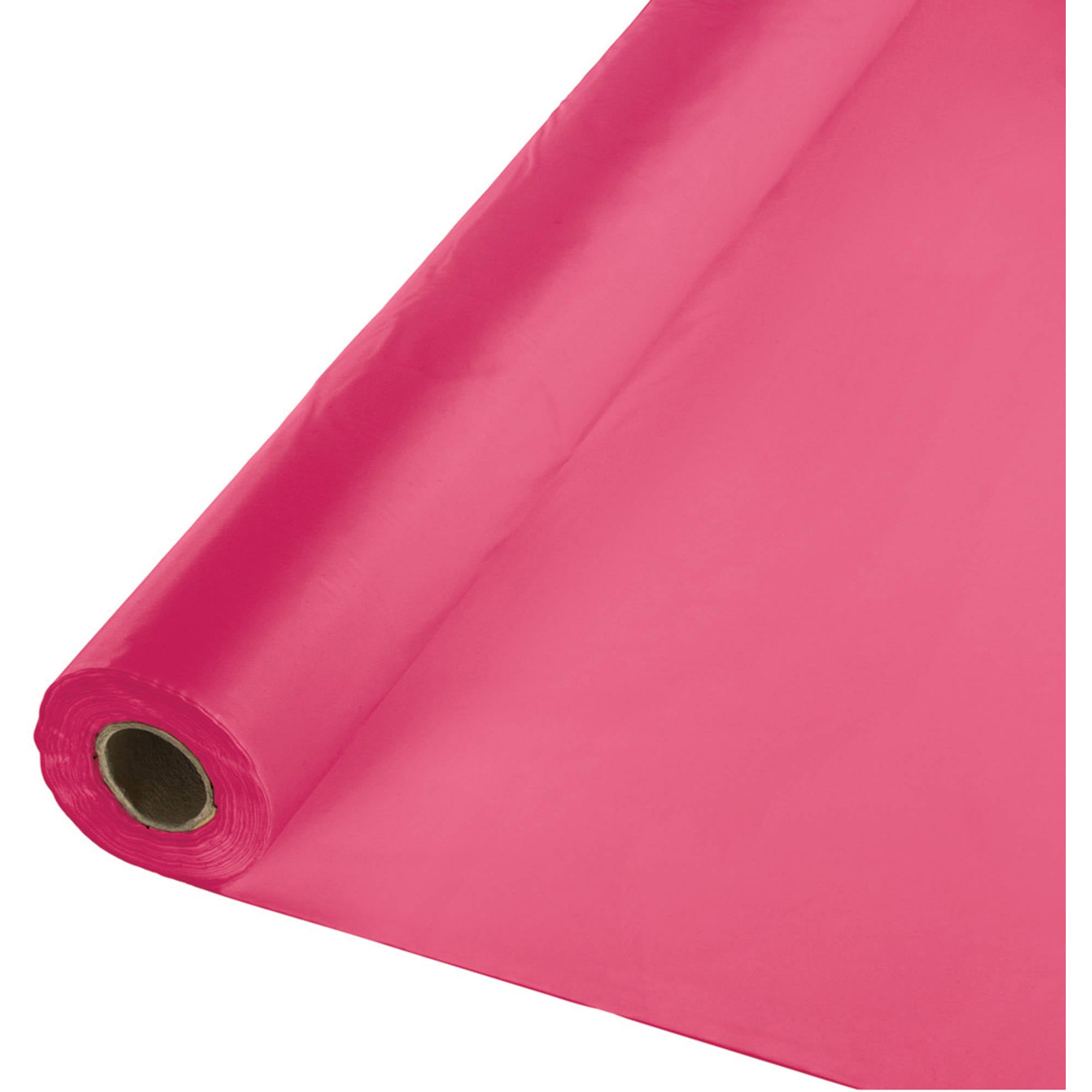 40 in. X 100 Ft. Plastic Table Roll, Hot Magenta Hot Pink