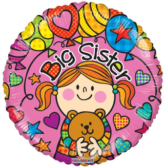 A001 18" BIG SISTER STARS & HEARTS FOIL BALLOON