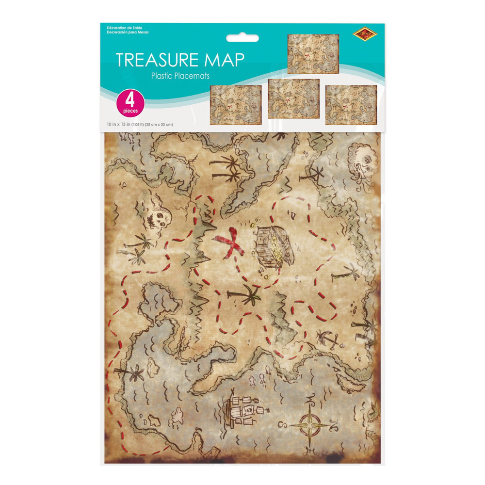 Plastic Treasure Map Placemats