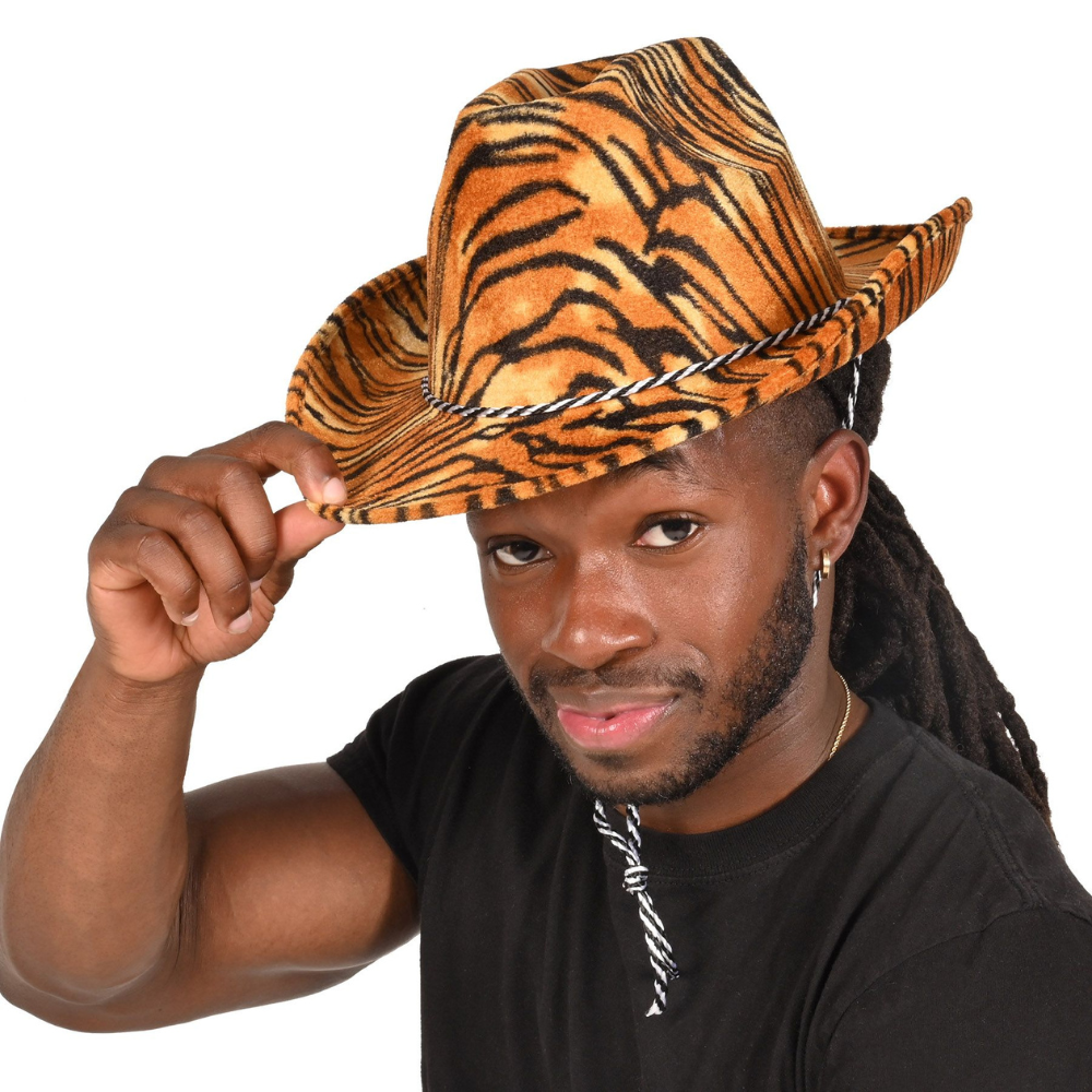 Tiger Print Cowboy Hat