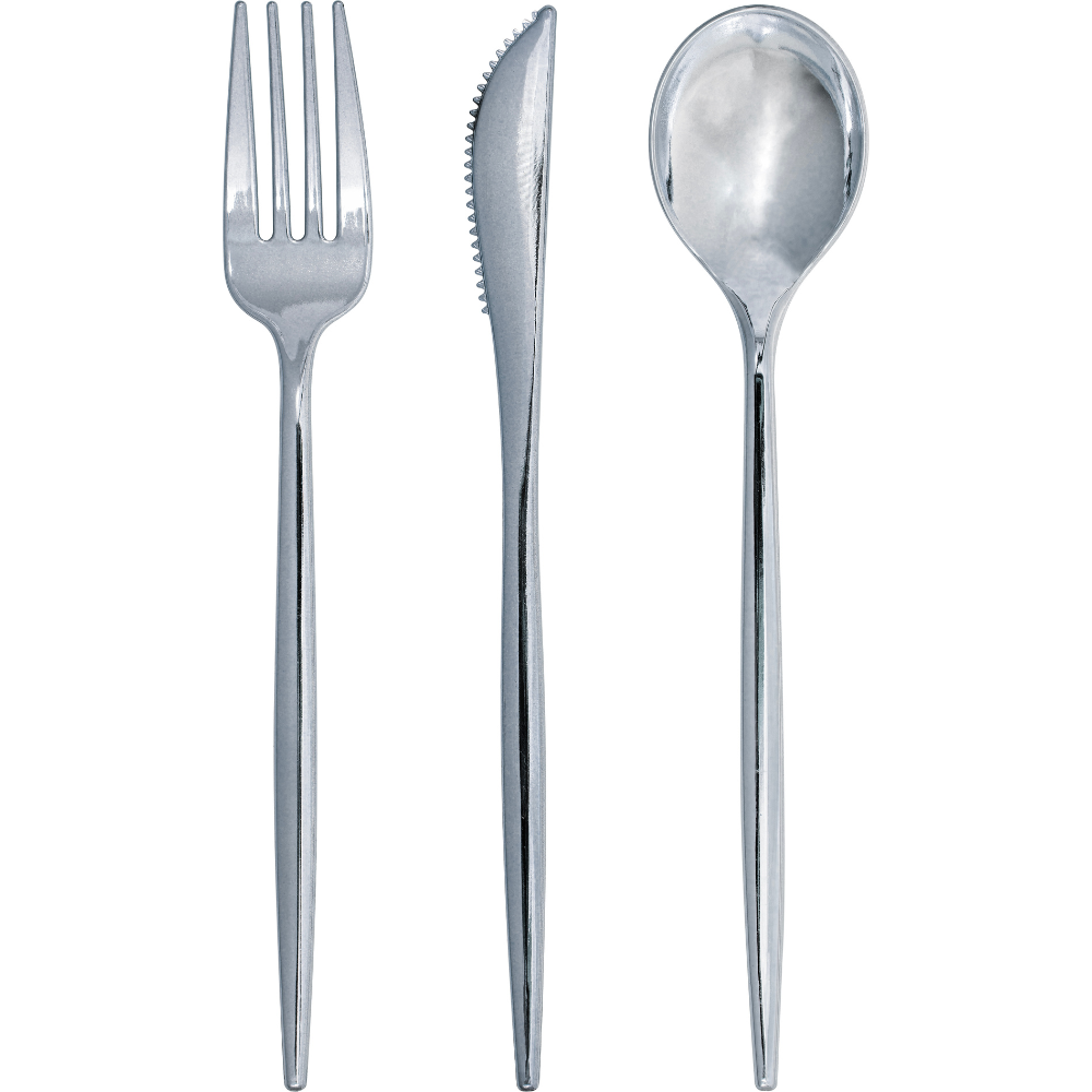 Sensations Silver Metallic Assorted Cutlery 24ct