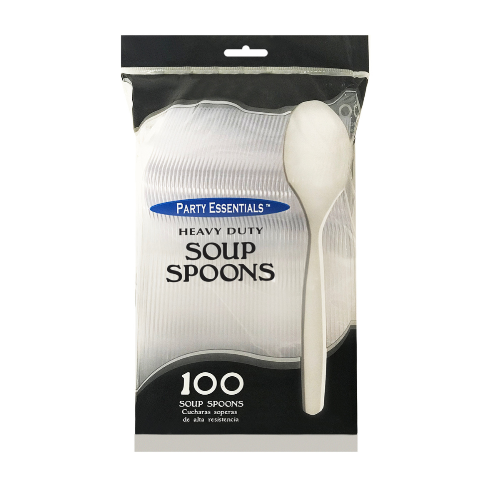 HEAVY DUTY SOUP SPOONS – CLEAR 100 CT.