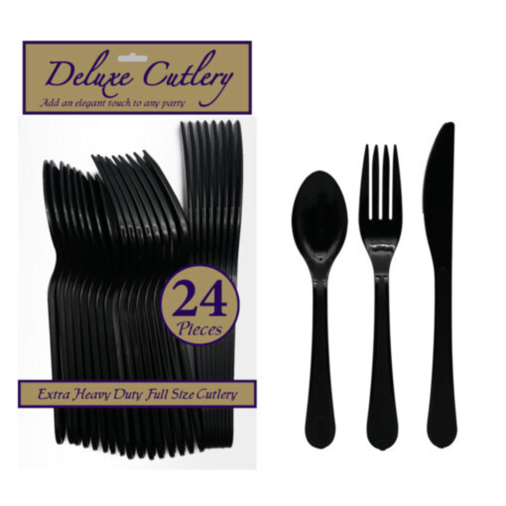 COMBO CUTLERY EXTRA HEAVY DUTY – BLACK 24 CT.
