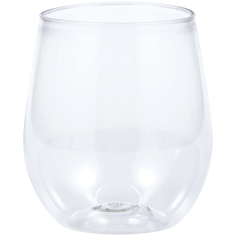 Clear Plastic Stemless Wine Glasses