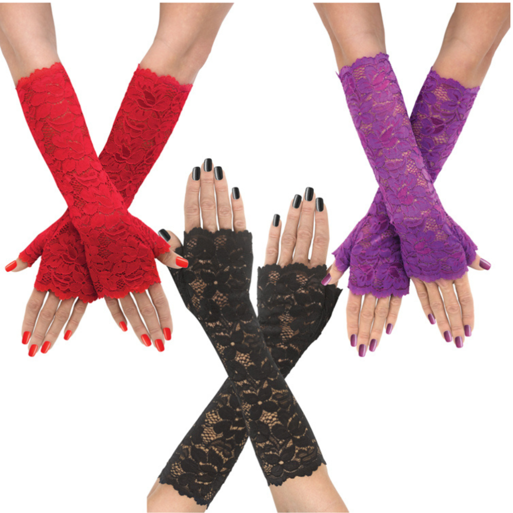 Stretch Lace Long Mitts Assortment - Adult