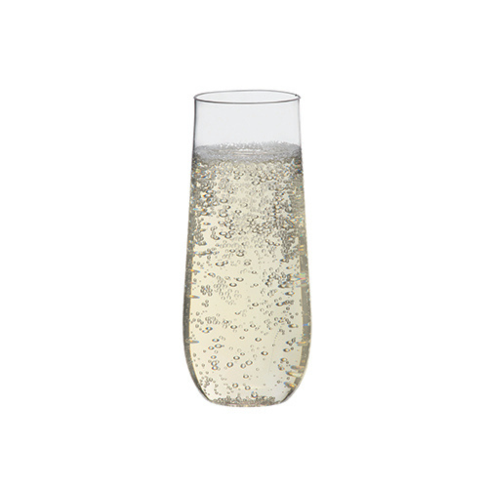 9 OZ. STEMLESS CHAMPAGNE GLASS – CLEAR 8 CT.