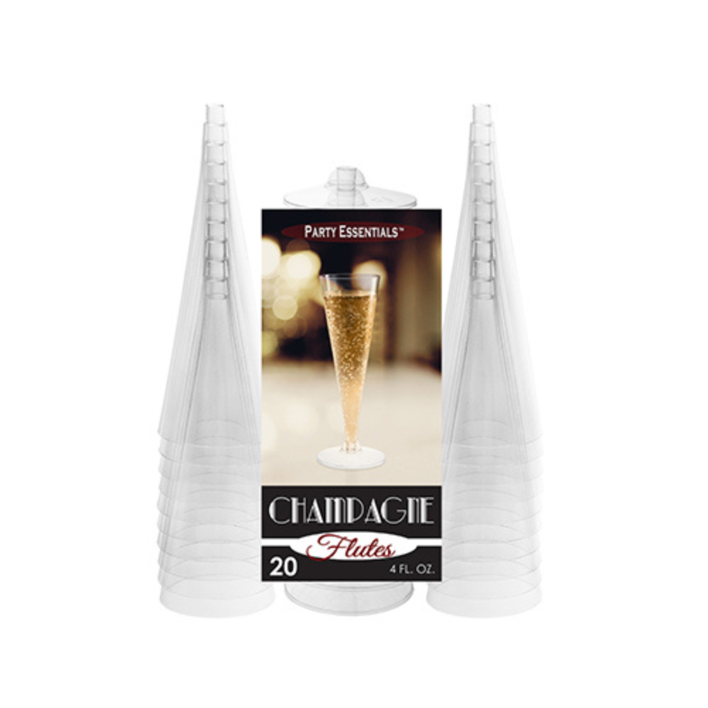 4 OZ. 2 PC. CHAMPAGNE FLUTES CLEAR – 20 CT.