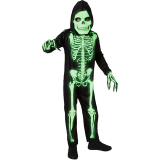Glow In The Dark Skeleton Kids Costume - Medium