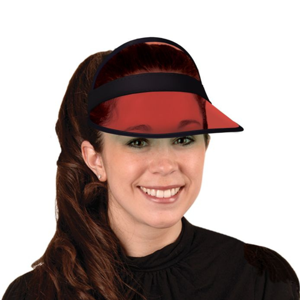 Clear Red Plastic Dealer's Visor