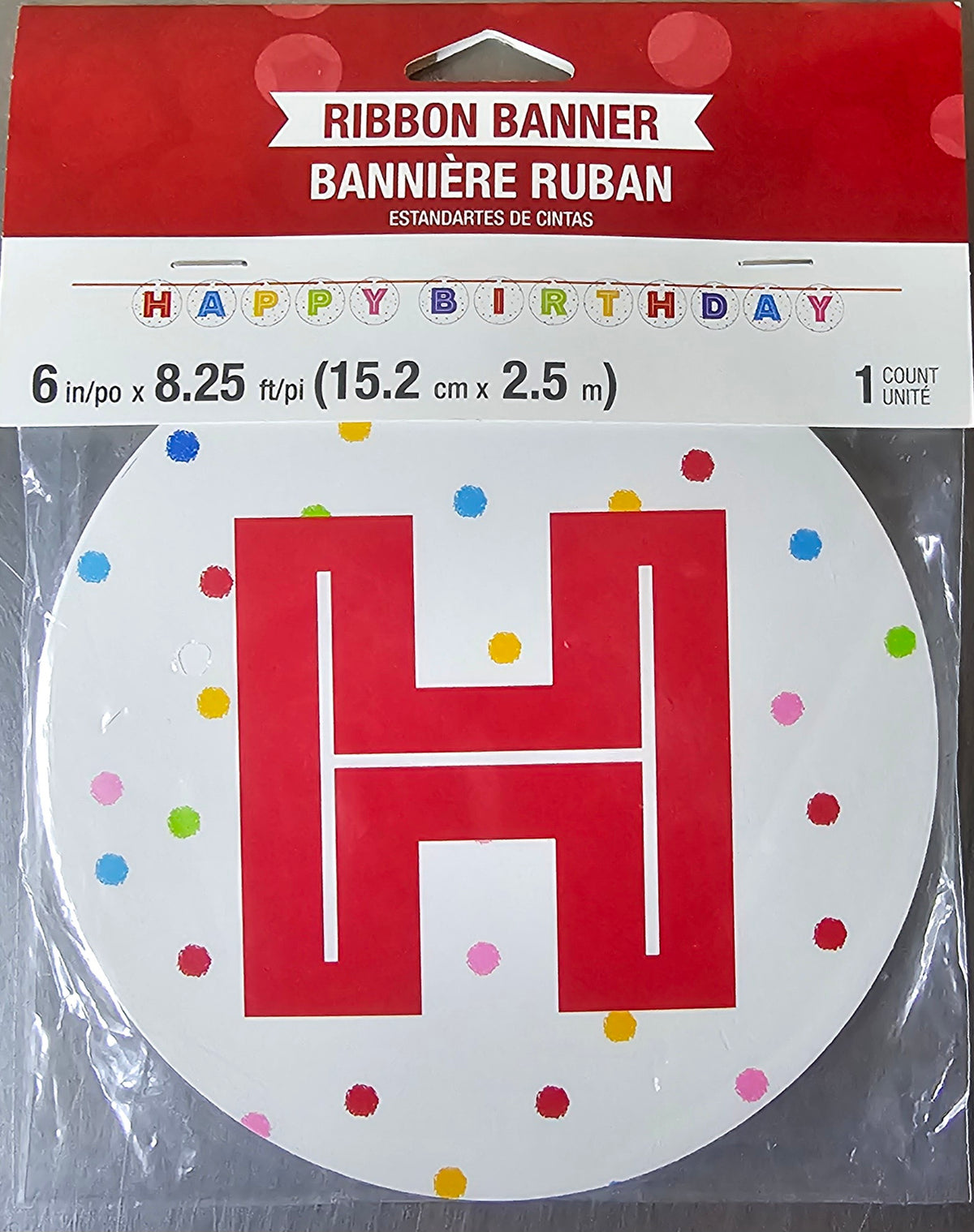 &#39;Happy Birthday&#39; Circle Ribbon Banner