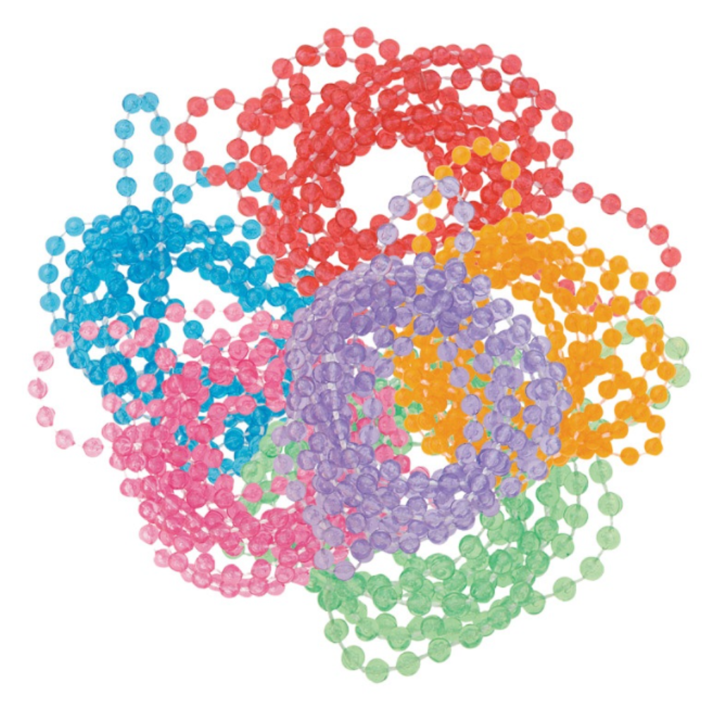 Assorted Transparent Bead Necklaces Net Bag  6ct