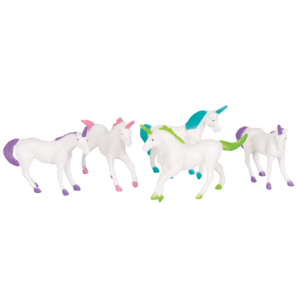 Plastic Unicorn Figurines Net Bag  8ct