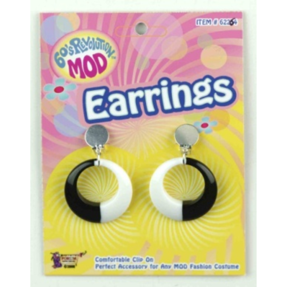 Mod Earrings-Black/White