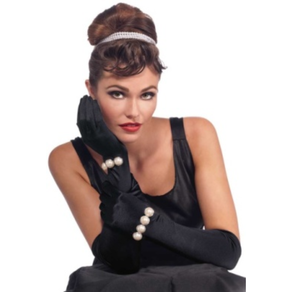 Long Black Gloves With Pearls Long Black Gloves With Pearls