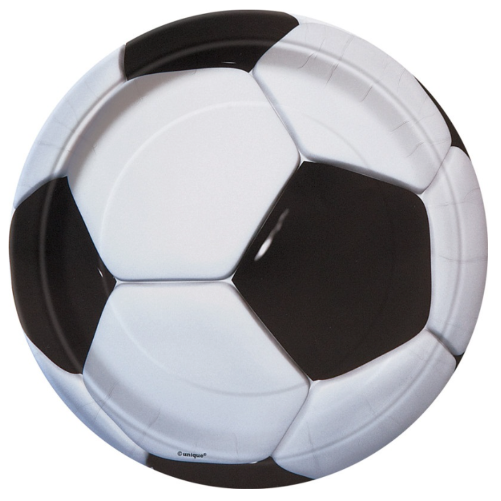 3D Soccer Round 7" Dessert Plates