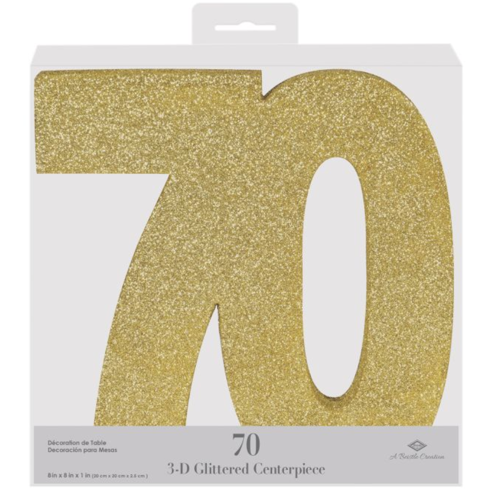 3-D Glittered "70" Centerpiece