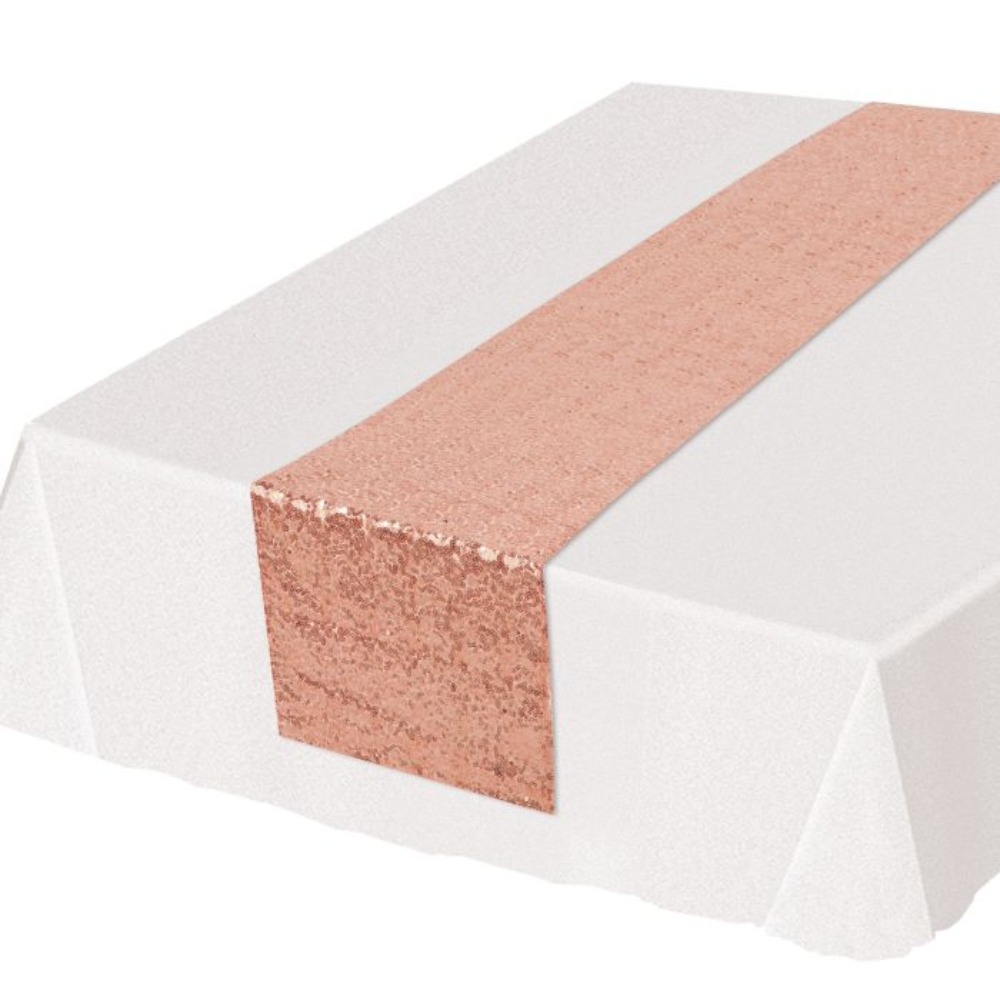 Sequined Table Runner - Rose Gold