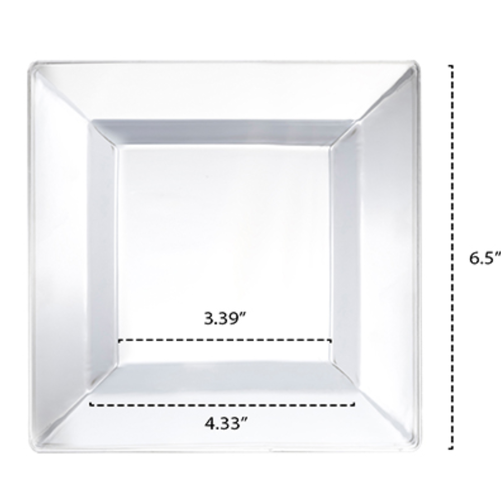 6.5″ CLASSIC SQUARE PLATES – CLEAR 10 COUNT