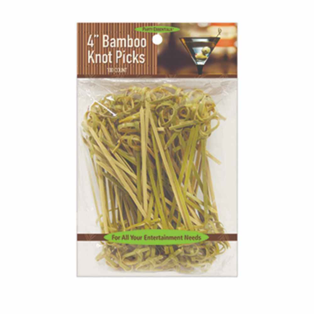 4″ BAMBOO KNOT PICKS – 100 CT.