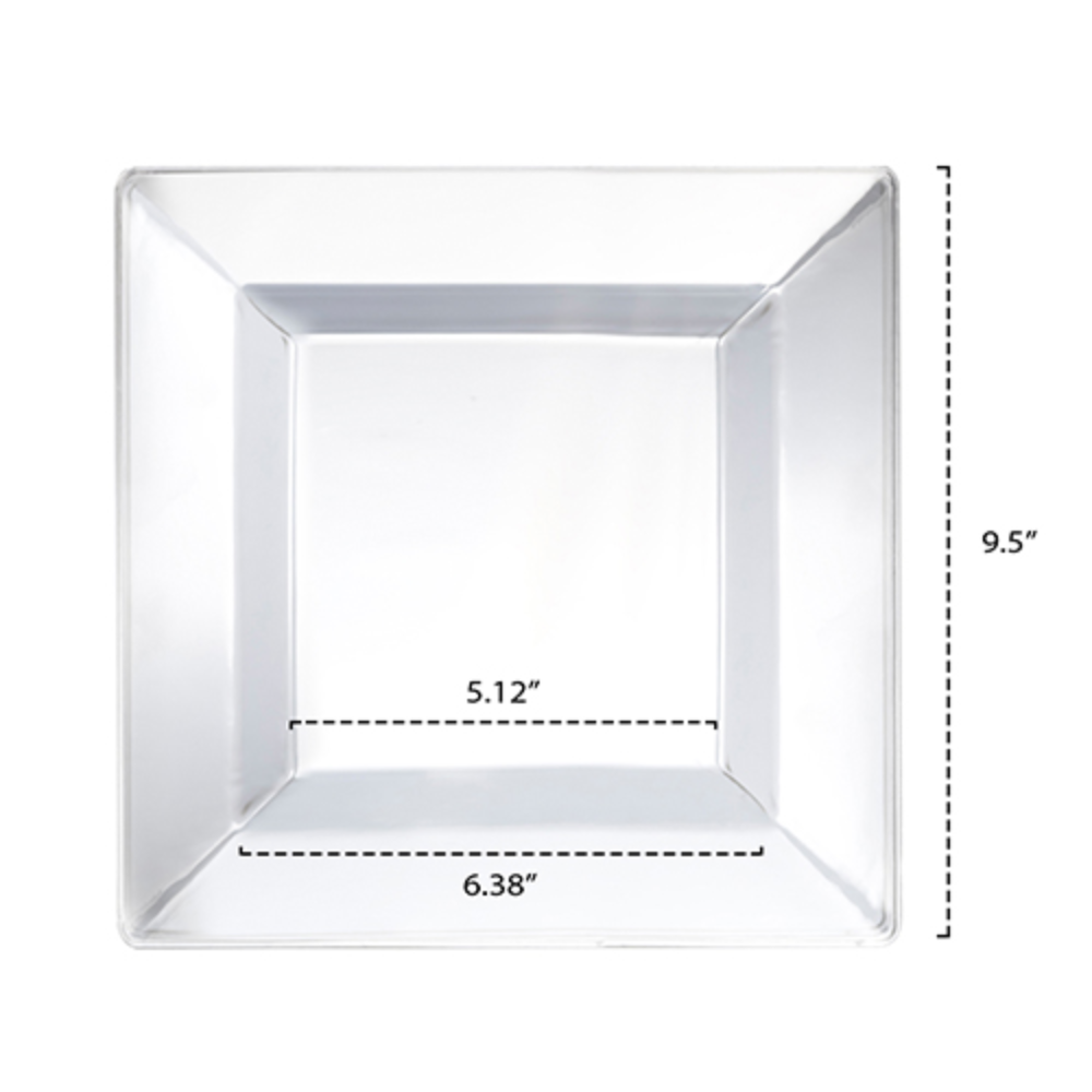 9.5″ CLASSIC SQUARE PLATES – CLEAR 10 CT.