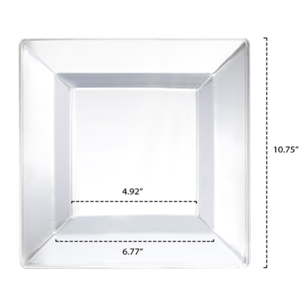 10" CLASSIC SQUARE PLATES CLEAR 10 CT.