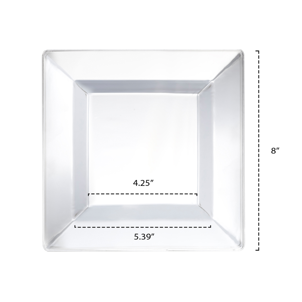 8″ CLASSIC SQUARE PLATES – CLEAR 10 CT.