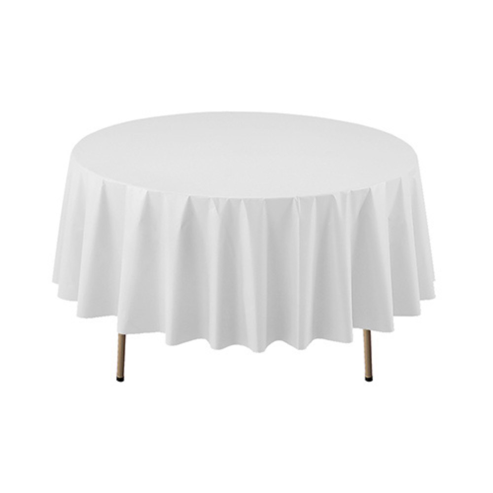 84″ ROUND TABLE COVERS – WHITE