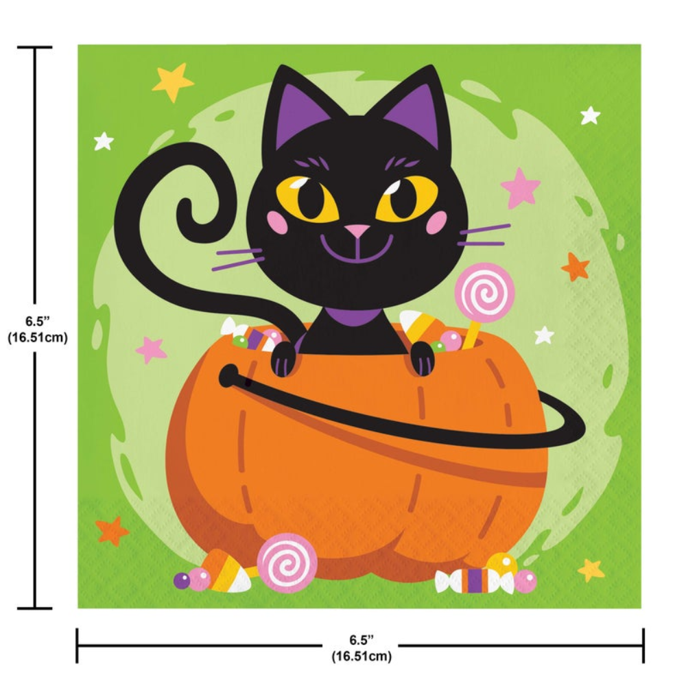 Luncheon 2ply Glowing Ghouls Napkins- 16ct