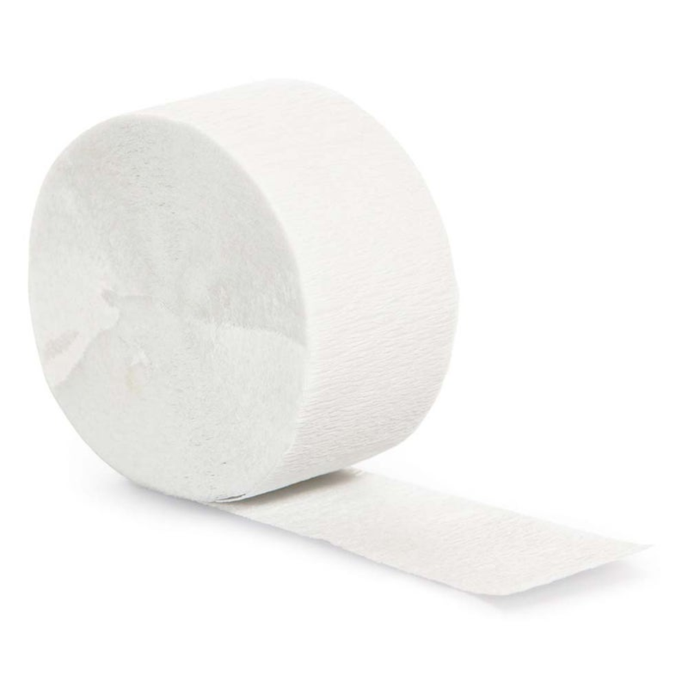 White Crepe Streamers - 1ct