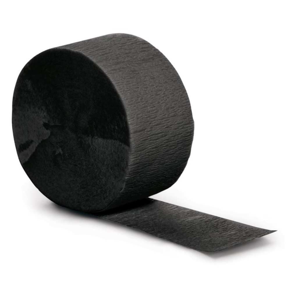 Black Velvet Crepe Streamers - 1ct