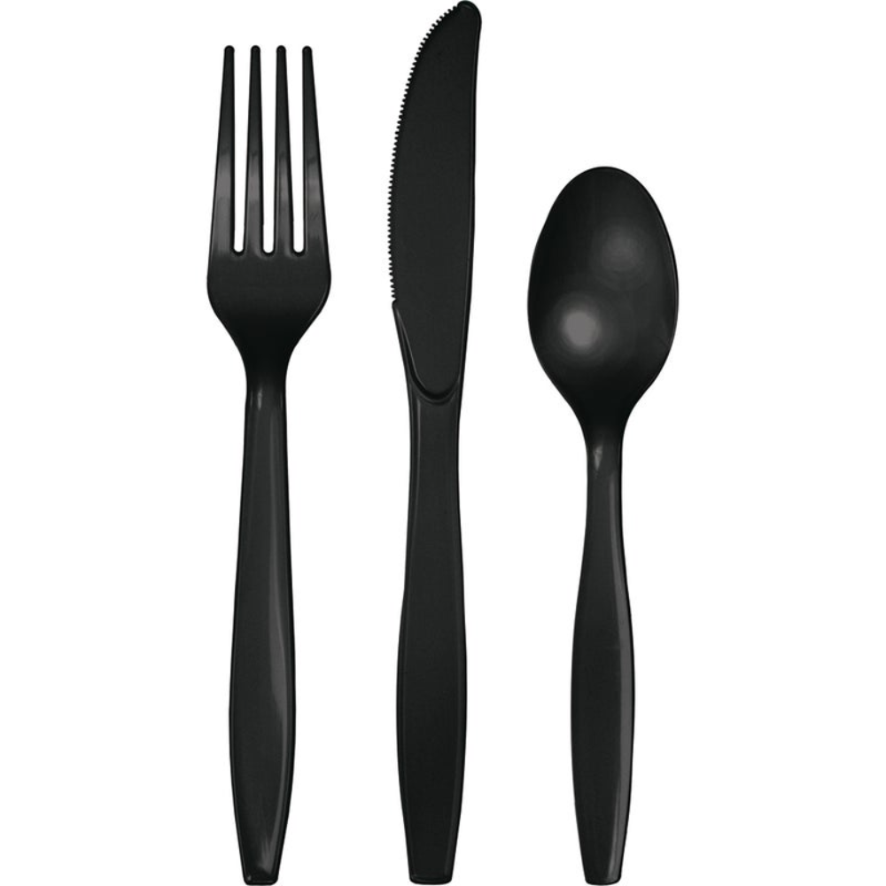 Premium Assorted Plastic Cutlery - Black Velvet