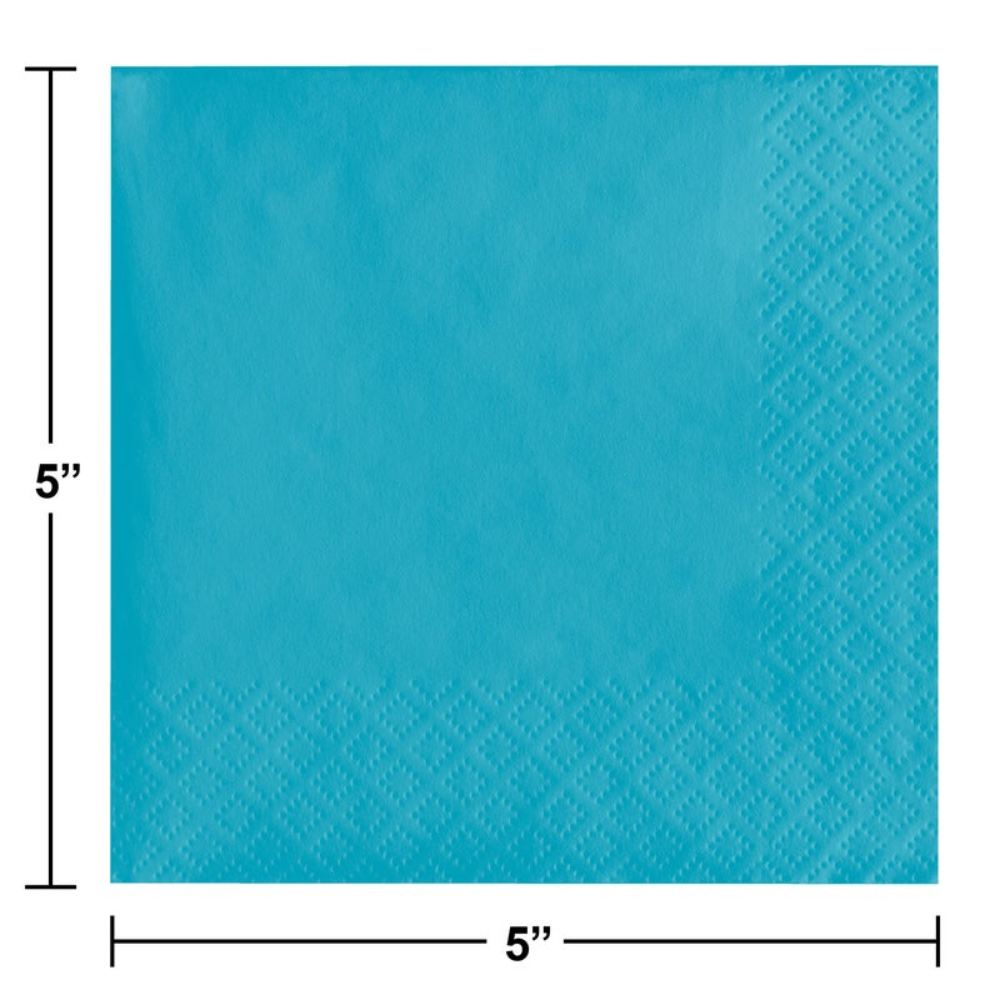 Touch of Color Bermuda Blue 2Ply Beverage Napkins - 50 Count