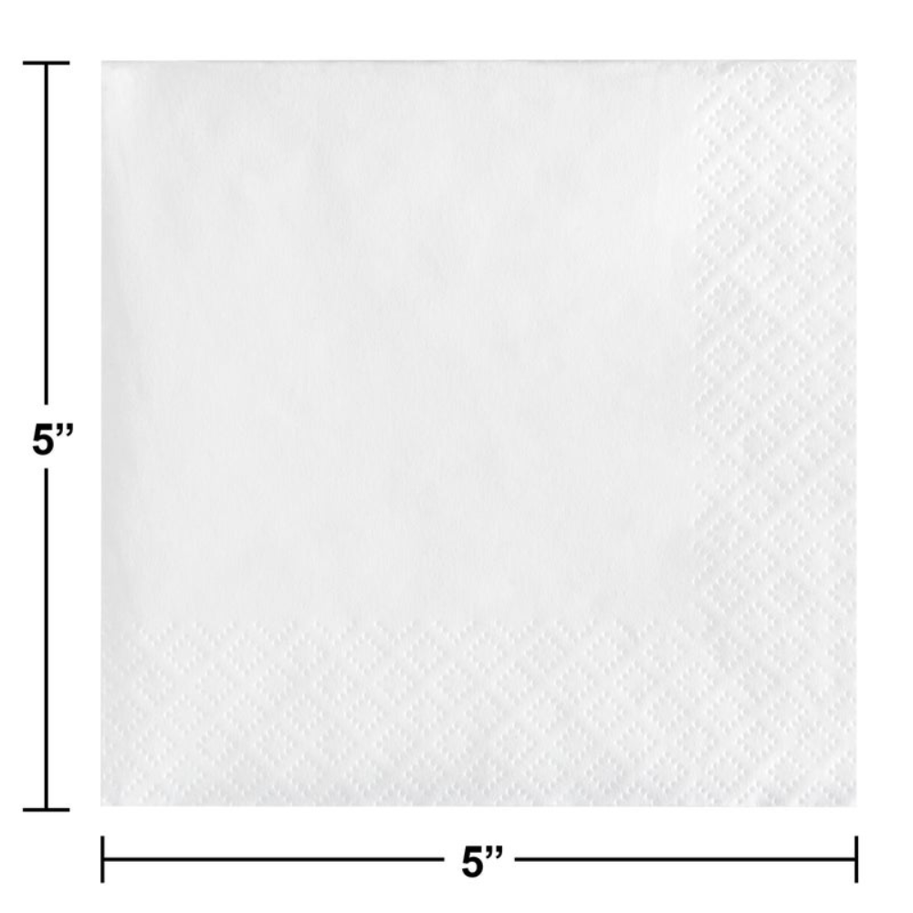 Touch of Color White 2Ply Beverage Napkins - 50 Count
