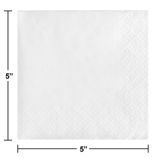 2-Ply Beverage Napkins - White