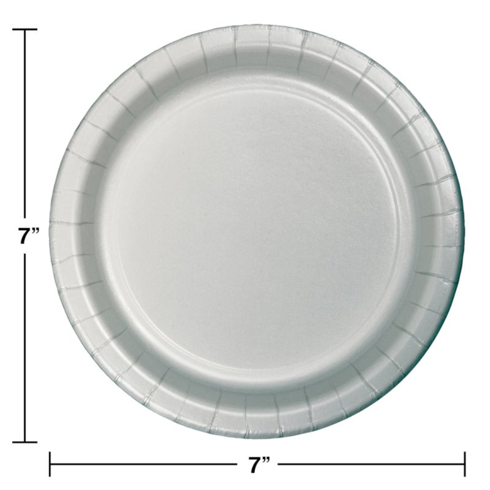Shimmering Silver 7" Plates- 24ct