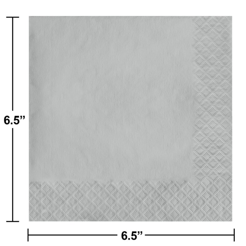 Luncheon 2ply Shimmering Silver Napkins- 50ct