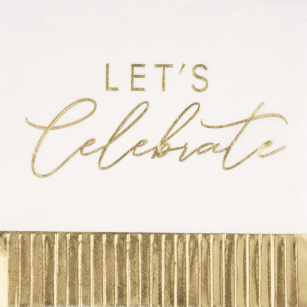 Gold Happy Birthday Luncheon Napkins  16ct - Foil Stamping