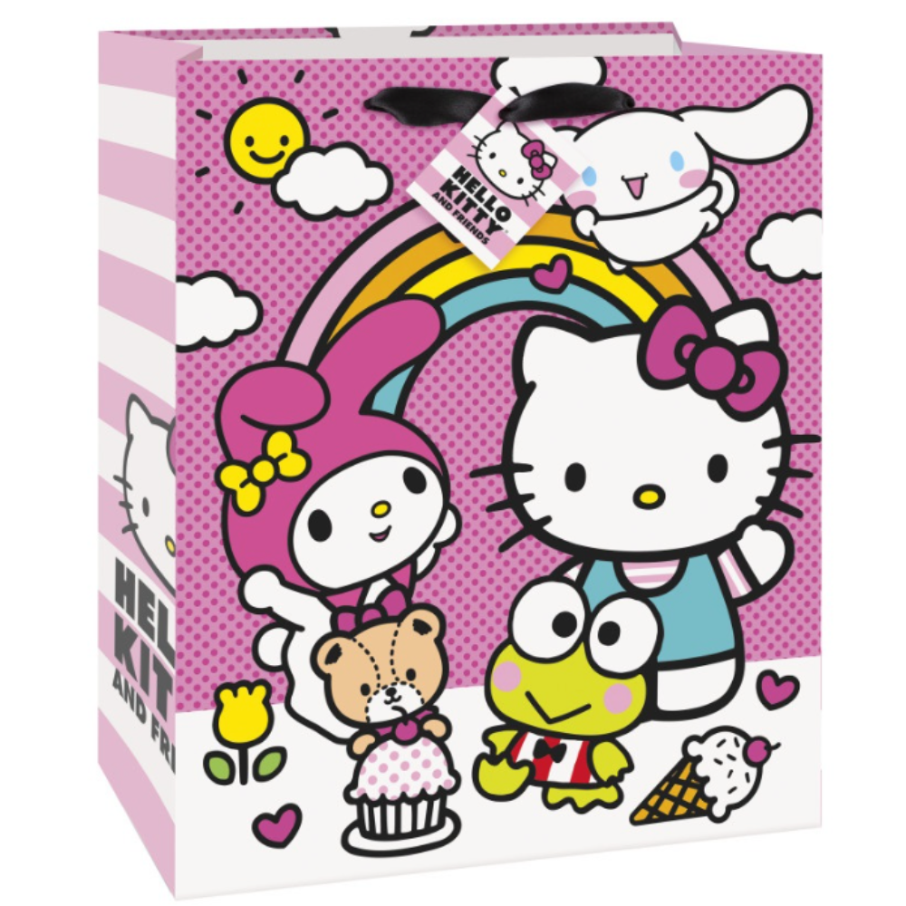Hello Kitty and Friends Large Gift Bag with Ribbon Handle